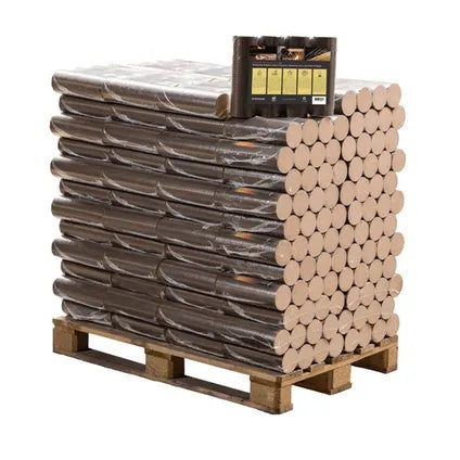 Holzbriketts – Runde Buchenpalette, 96 Packungen x 10 kg (960 kg)